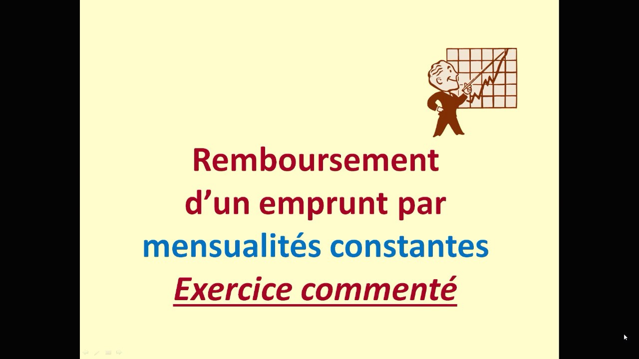 Remboursement d'emprunt mensualit&eacute;s constantes