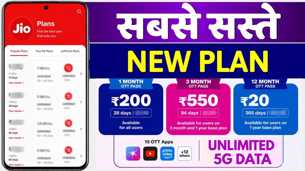 Jio New Recharge Plan 2026 | Jio New Offer | Jio Free Unlimited 5G Data | Jio Best Plan