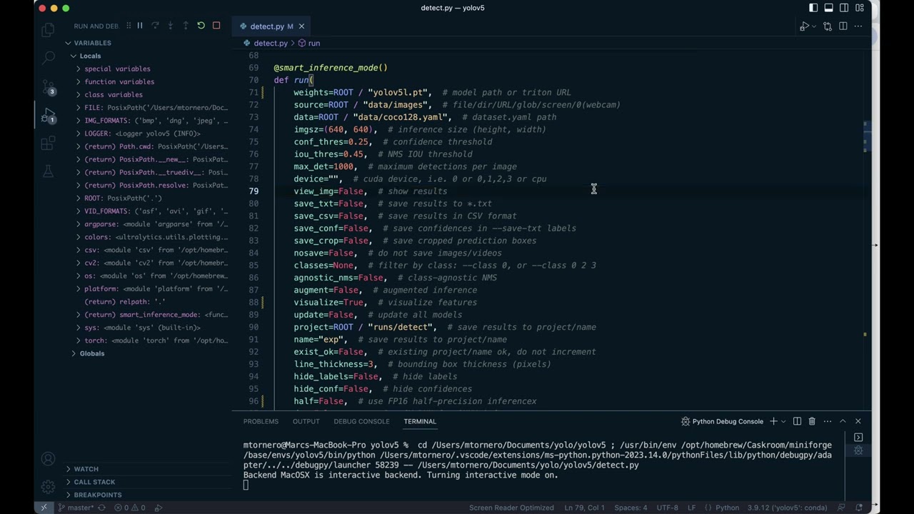3. Getting Started. Define the Arguments. YOLOv5 detect.py Series
