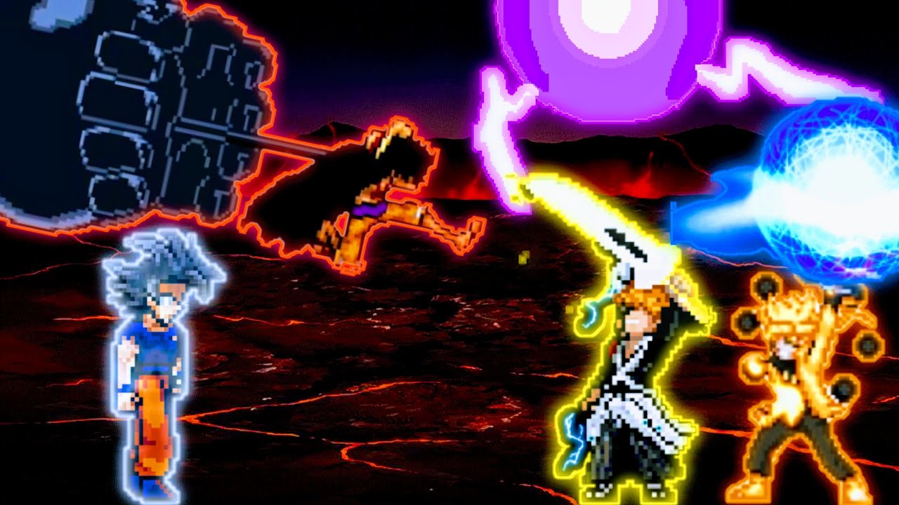Goku LB & Wano Luffy VS Ichigo TYBW V2 & Naruto OP in Jump Force Mugen🔥