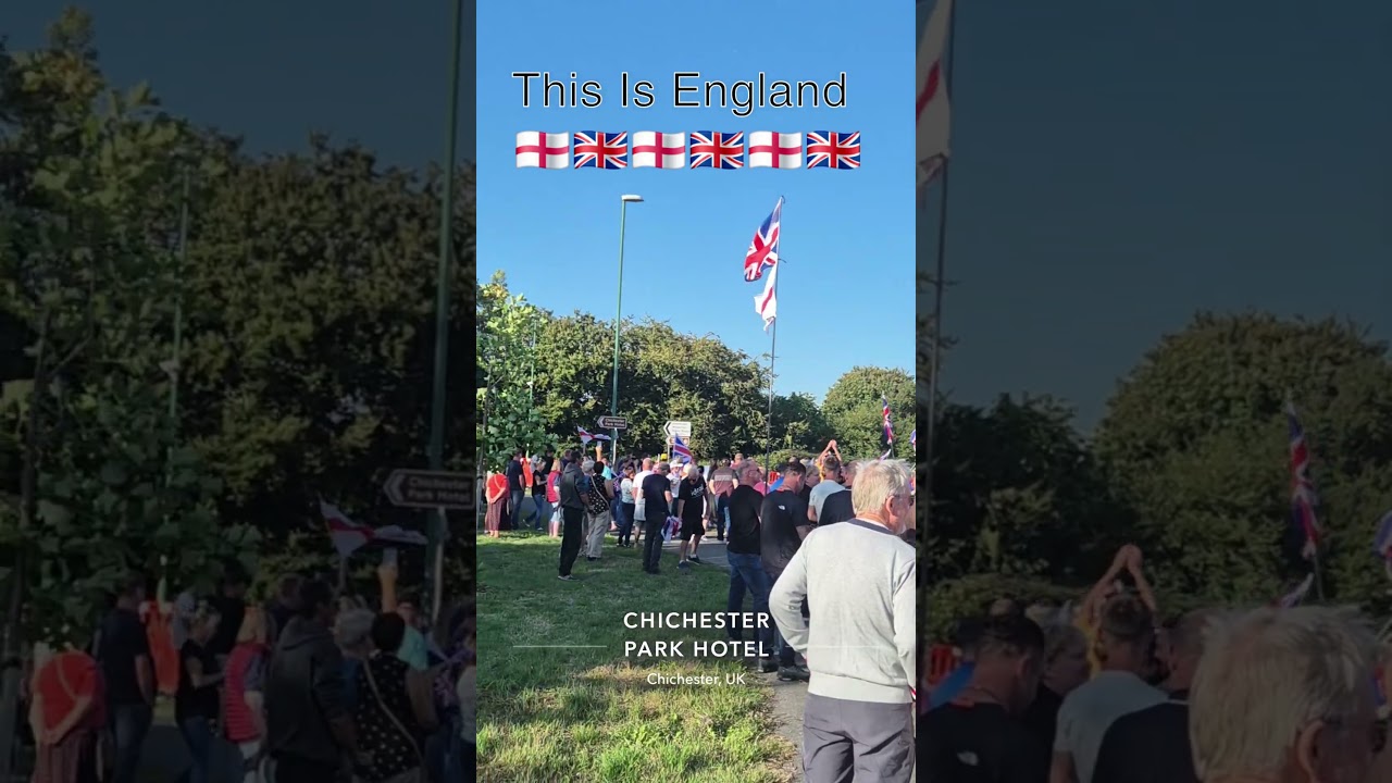 Protest, illegal immigrant hotel, Chichester, Park Hotel. #england  #illegalimmigration #protest #uk