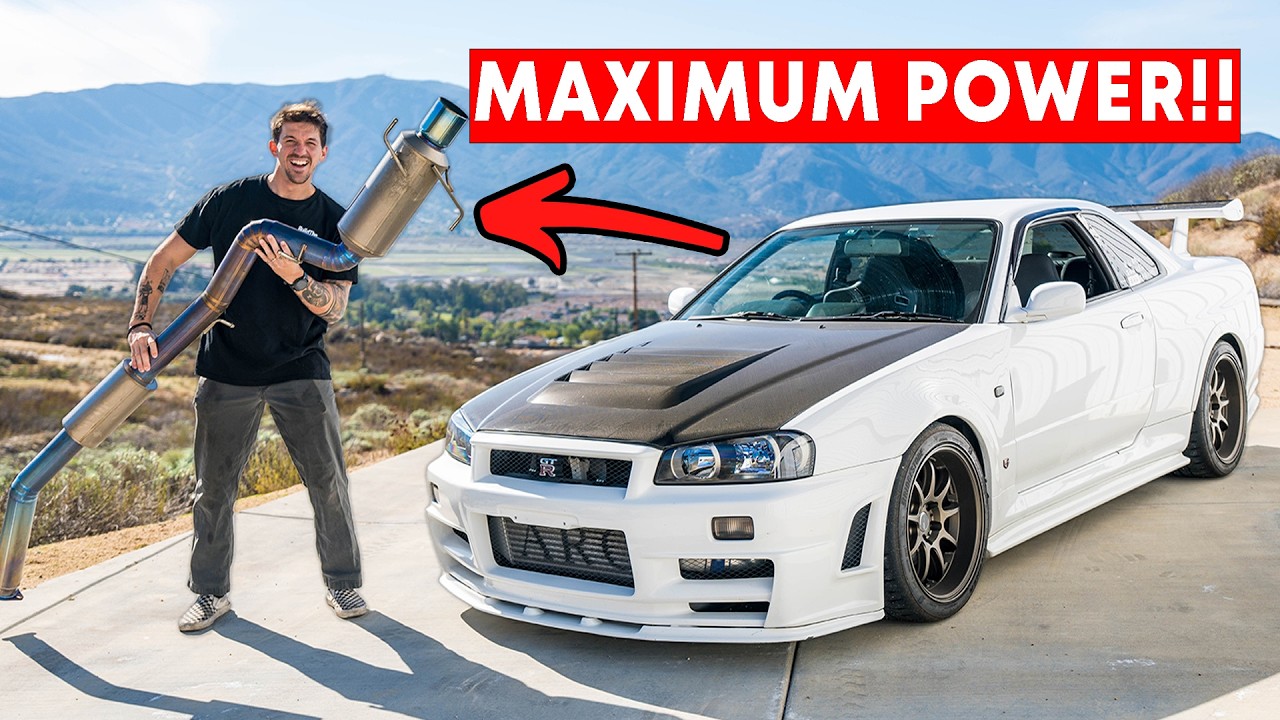 Мой собранный R34 GTR получает САМЫЙ ГРОМКИЙ выхлоп Ti из когда-либо существовавших!