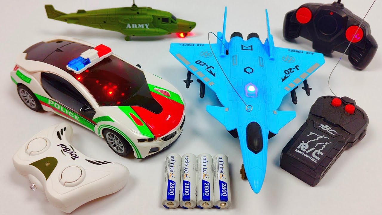 Remote control police car | Helicopter | aeroplane | Airplane | 3D Lights Airbus A380 | Police car