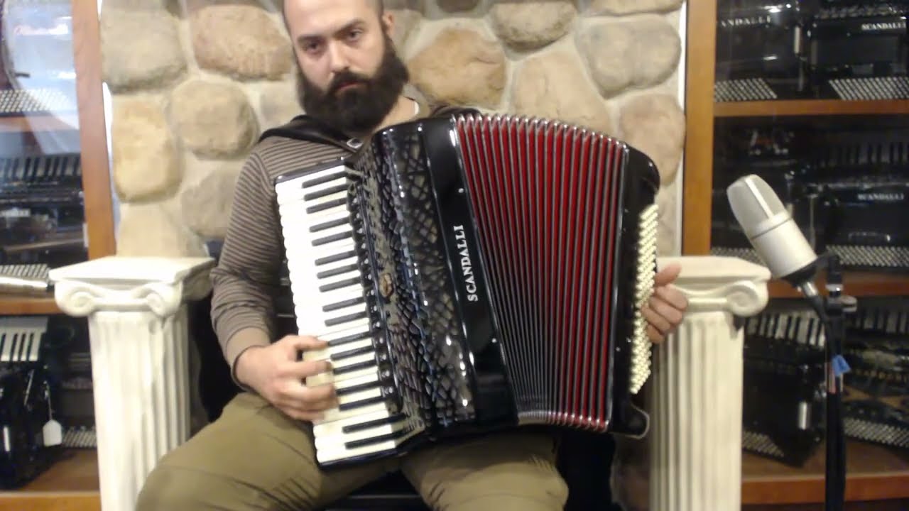 SCANBJP442QC - Black Scandalli Conservatorio BJP 442 Quint Converter Piano Accordion LMMH  $10999