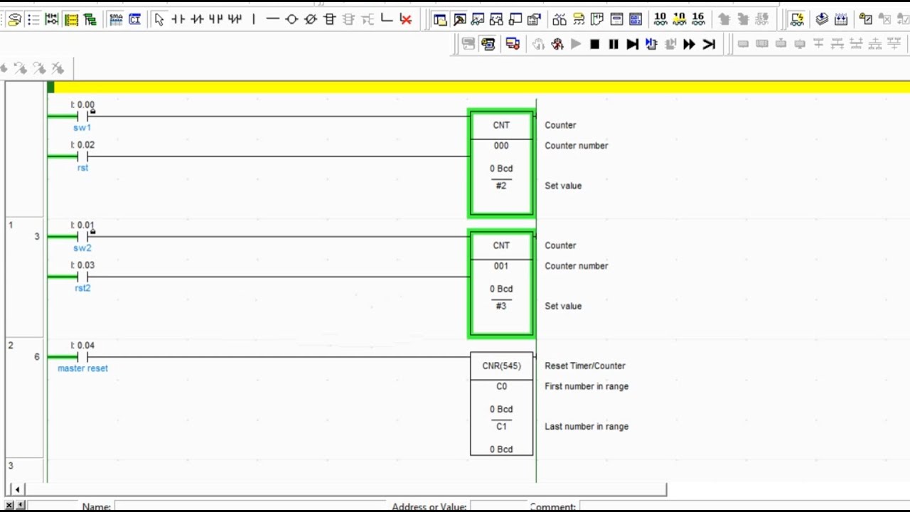 Reset Counter Timer - CNTR Instruction in Omron PLC Programming