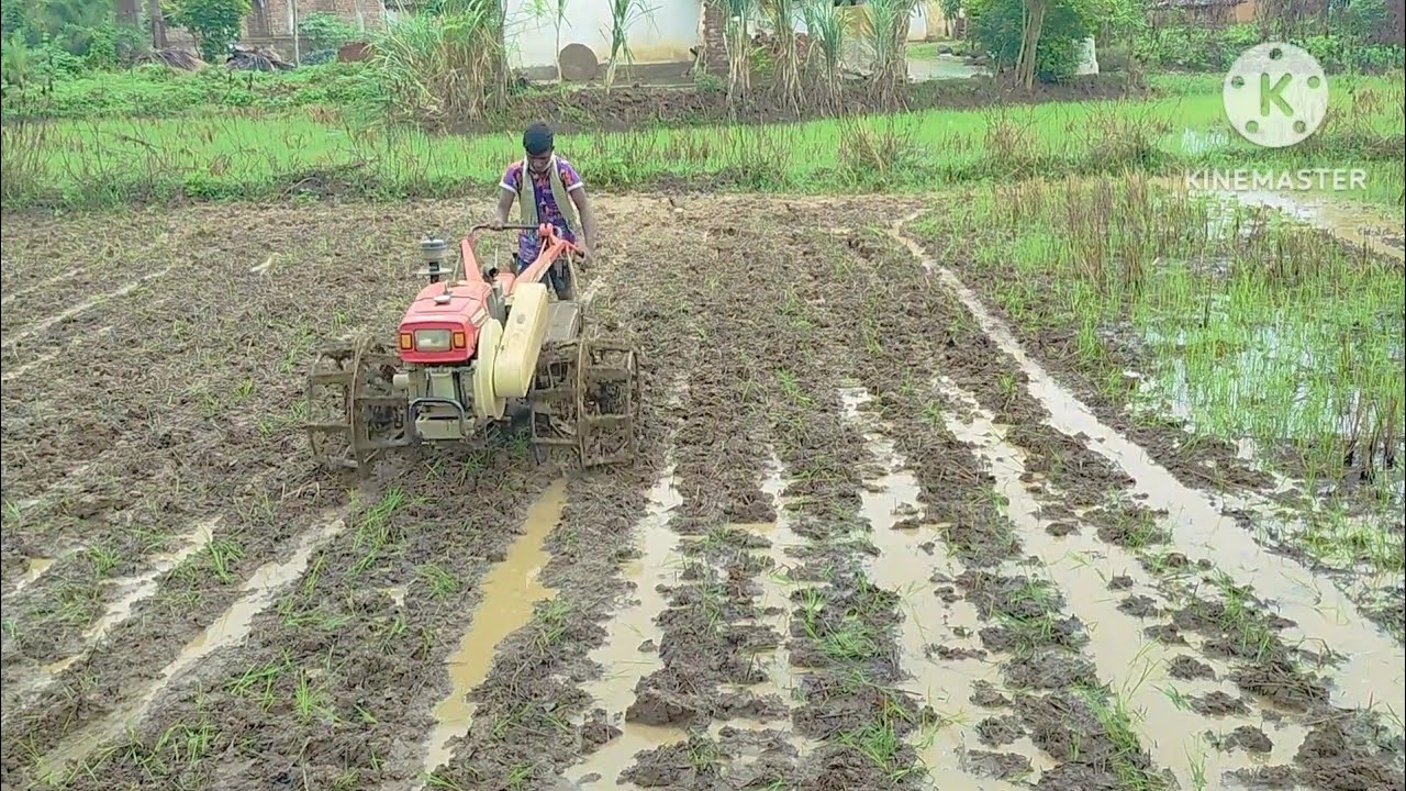 Vst 130 Di power Tiller puddling After Rain fall .....