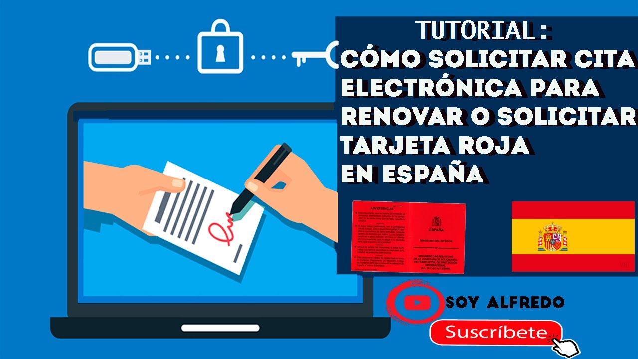 Tutorial Como Solicitar Cita Electrónica para Renovar o solicitar Tarjeta Roja en España #SoyAlfredo