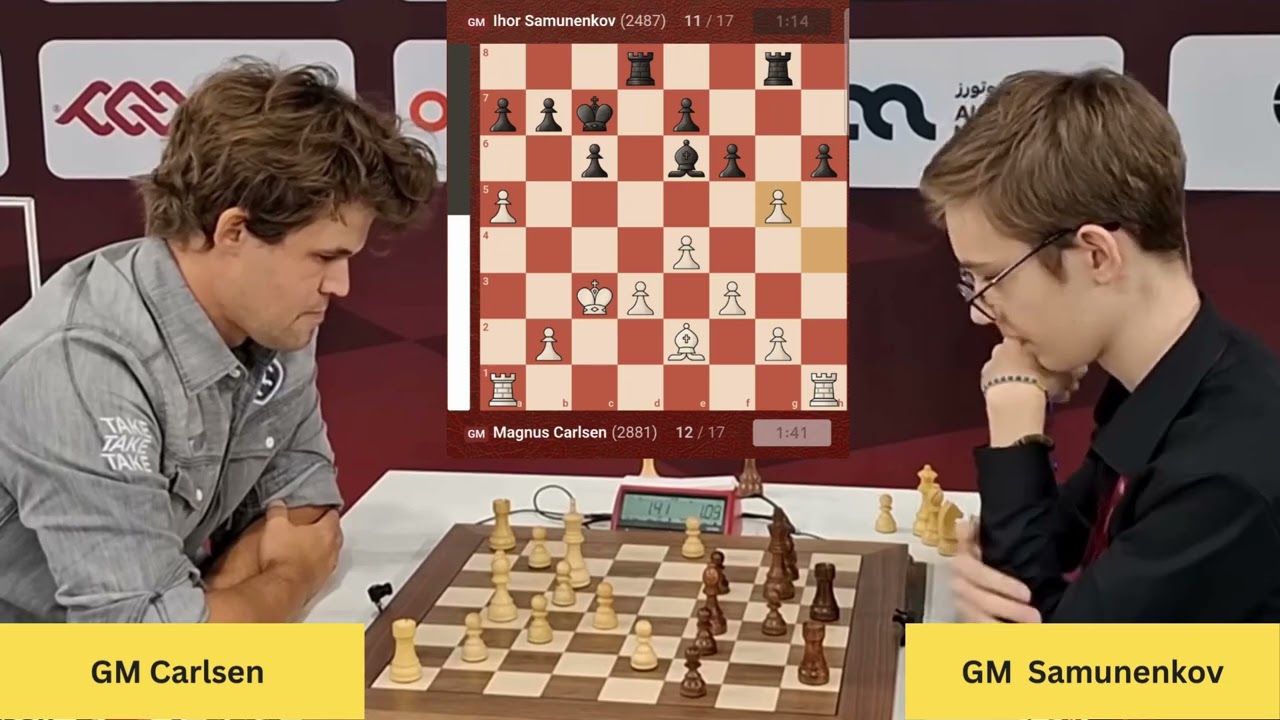 Magnus Carlsen vs Ihor Samunenkov | Queenless Battle | Round 17 World Blitz Championship #chess #