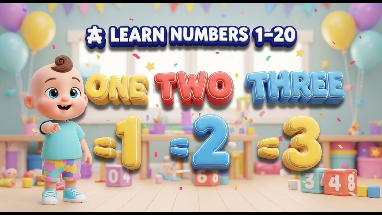 One, Two, Three 🔢 | Learn Numbers 1 to 20 | Fun Song for Kids & Toddlers