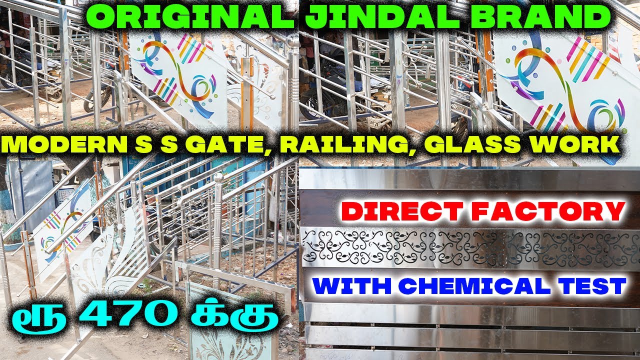 Original Stainless Steel Gate, Staircase Railing, Balcony Grill Glass Design & Price |