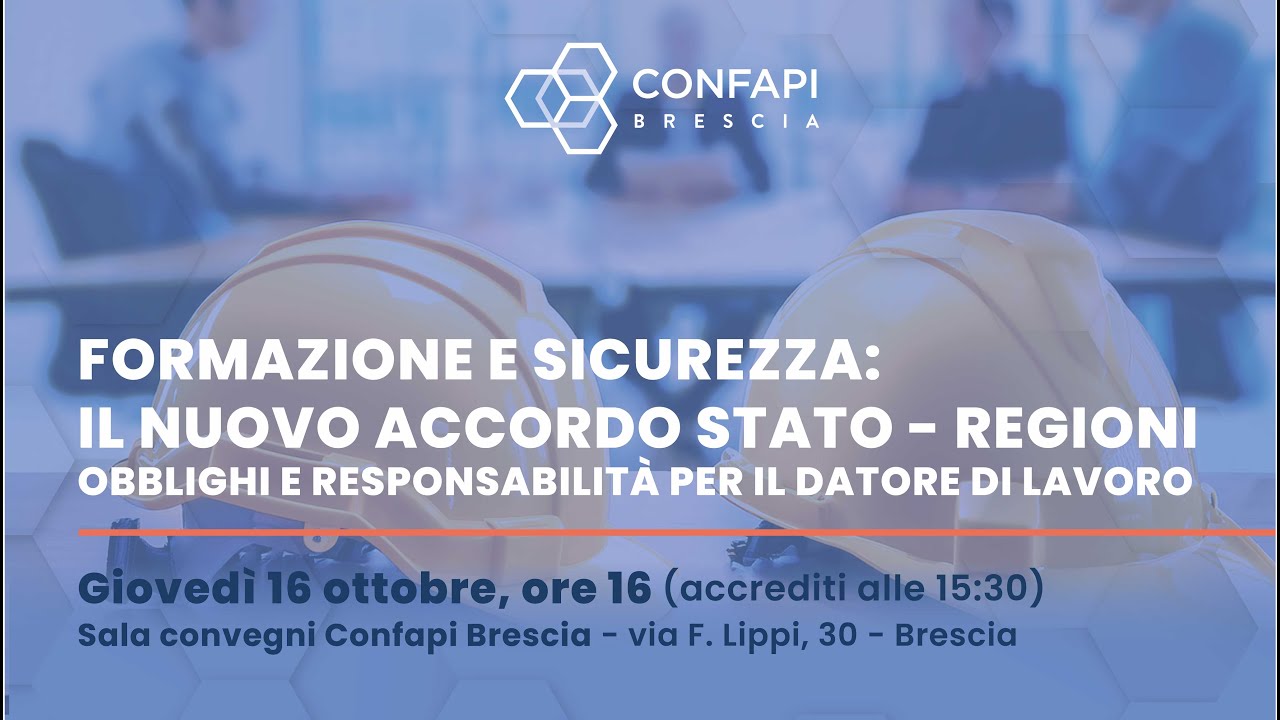 FORMAZIONE E SICUREZZA: IL NUOVO ACCORDO STATO &ndash; REGIONI