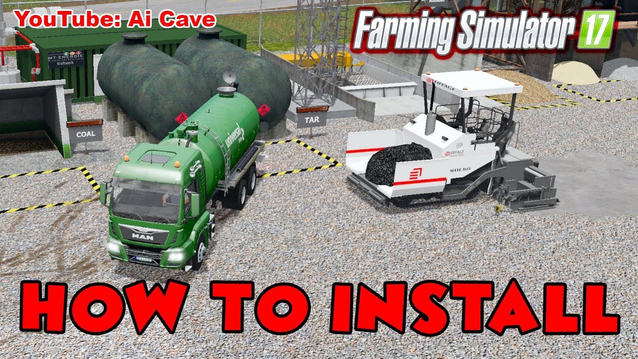 Farming Simulator 2017 How to install EIFFAGE Asphalt Paver & Tar / Bitumen in Kotte Universal Pack