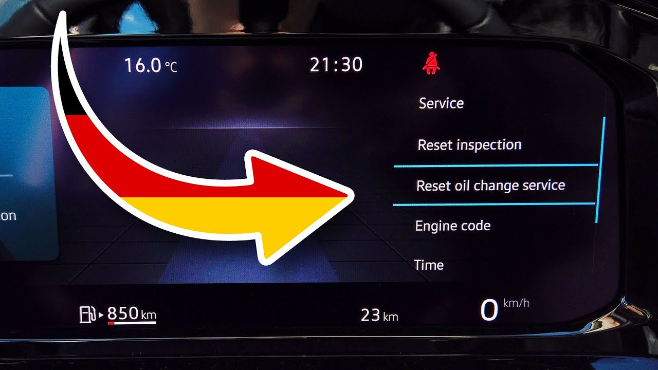 VW Golf MK8 (5H) reset oil service and inspection reminders