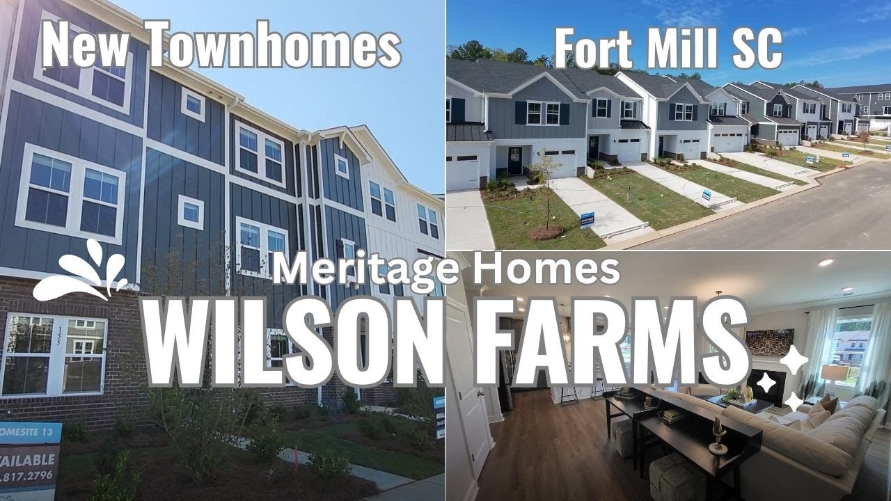 Meadows at Wilson Farms | Экскурсия по двух- и трёхэтажным моделям новых таунхаусов в Форт-Милл, ...