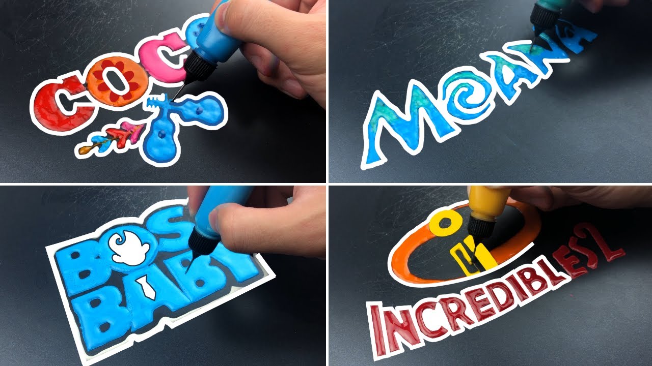 Cartoon Logo Pancake Art - The Boss Baby, Coco, Moana and The Incredibles 2