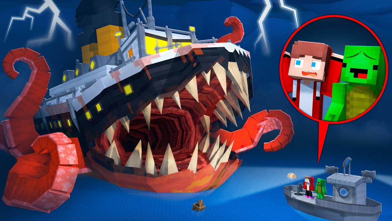 JJ and Mikey vs INFECTED OCEAN - Maizen Minecraft Animation