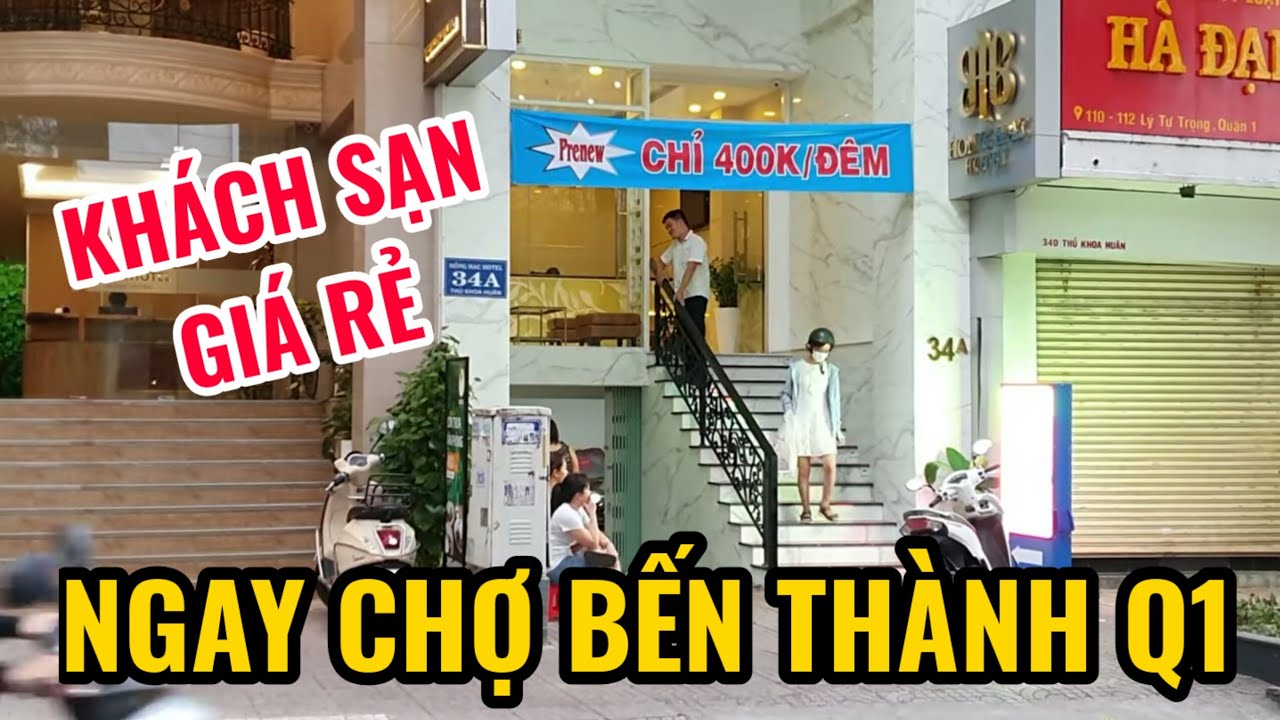 Bất ngờ gặp KHÁCH SẠN GIÁ rẻ 400k/đêm ngay CHỢ BẾN THÀNH | Đông vui CHỢ ẨM THỰC HỒ THỊ KỶ Q10
