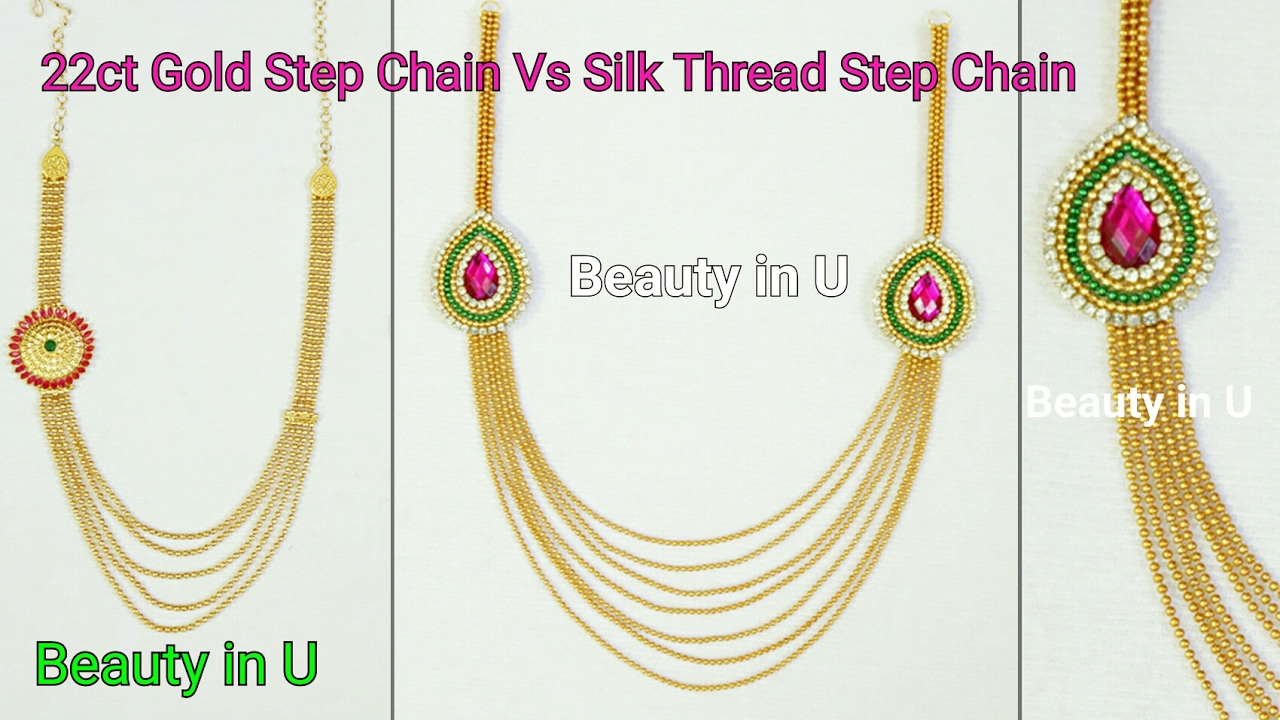 How to make Paper/Silk Thread Bridal Step Chain at Home|Tutorial|Models at www.beautyinustores.com |