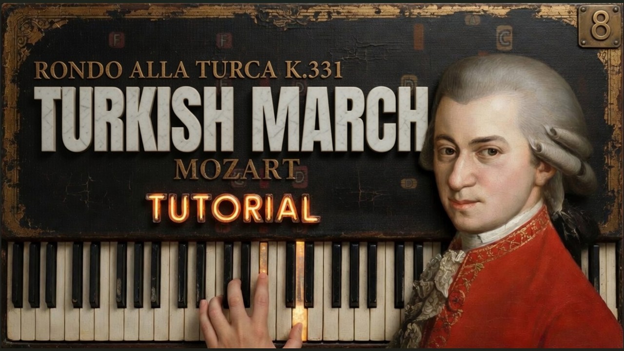TURKISH MARCH (Rondo Alla Turca) by Mozart | Piano Tutorial (Part 1) Slow, Detailed