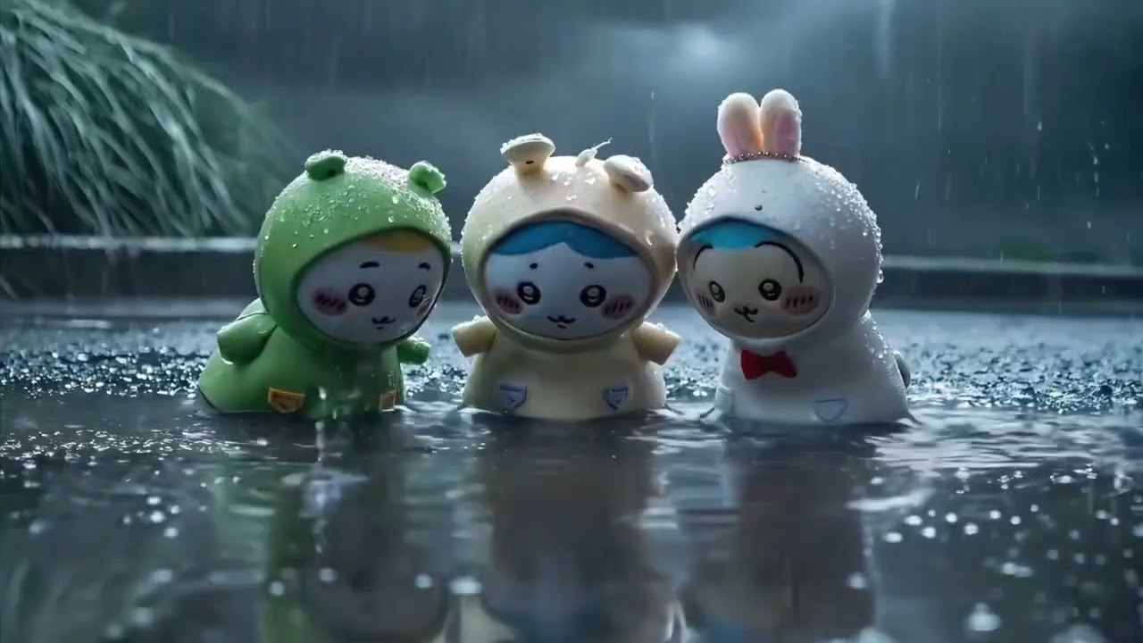 Rainy days are fun too~#ちいかわ #chiikawa #usagi #hachiware #nagano #kawaii #fun #funny 