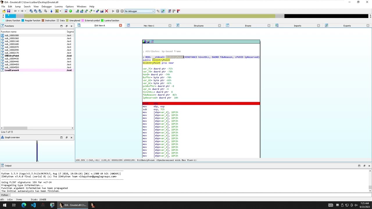 Malware Analyst Professional - Level 1 Online Course - Debugging DLL Files with IDA Disassembler
