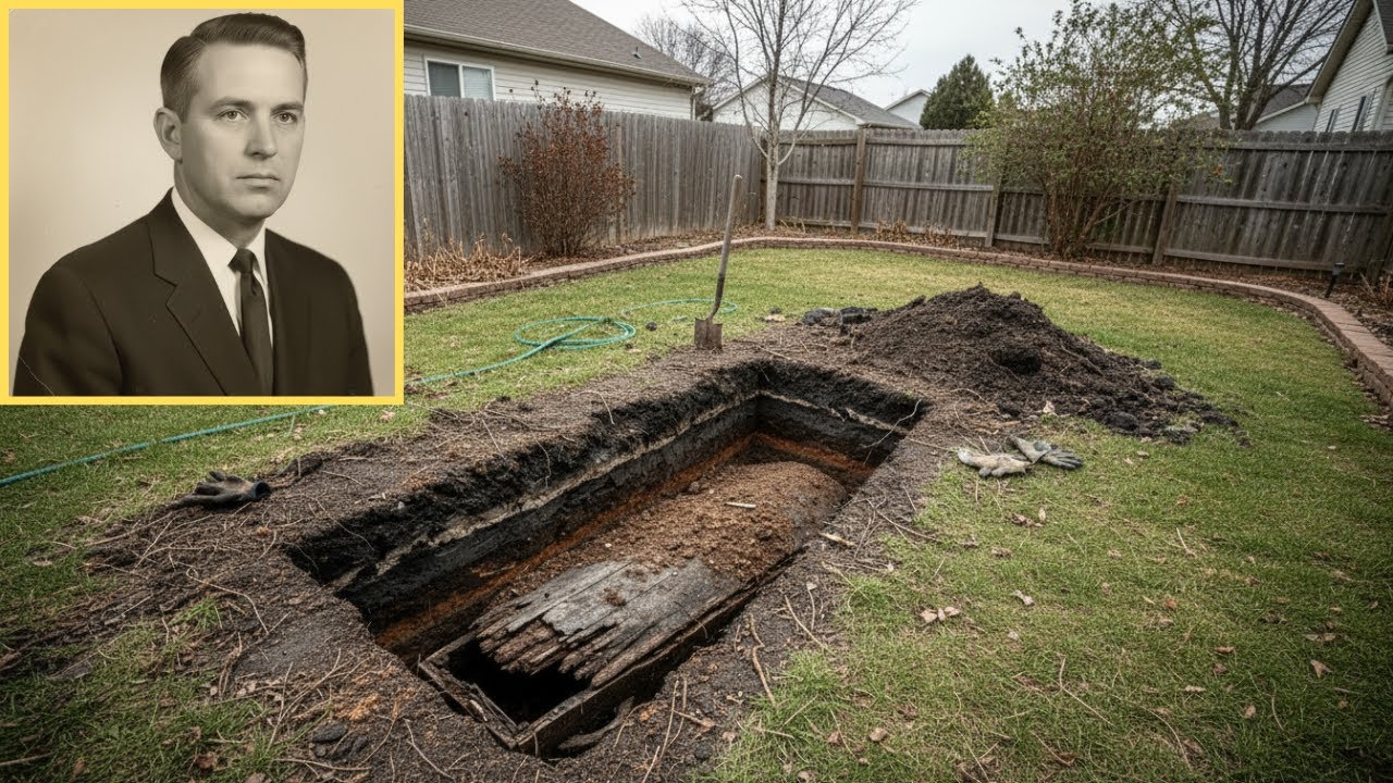 SIMPLE EXCAVATION FOR BACKYARD POOL — UNTIL SHOVEL HIT COFFIN OF PREVIOUS OWNER LOST IN 1961