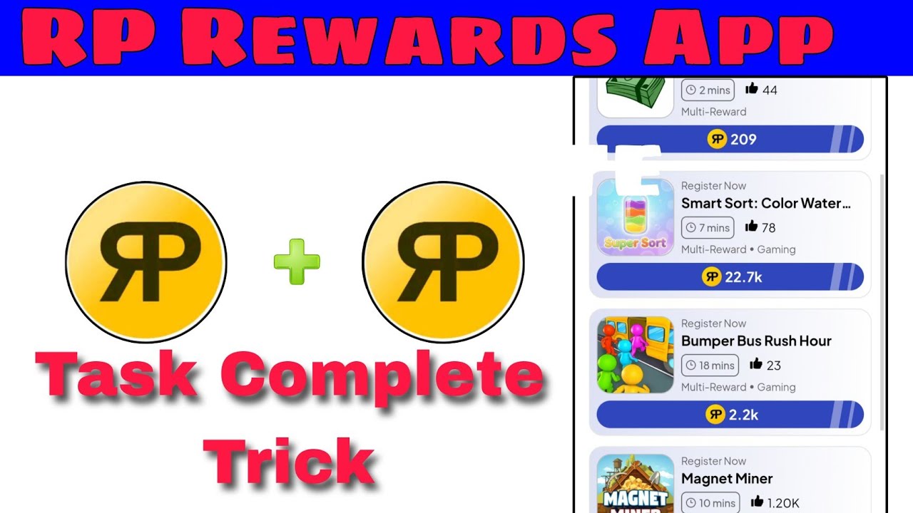 RP Rewards App | Rp Rewards task complete trick | Free Redeem Code 