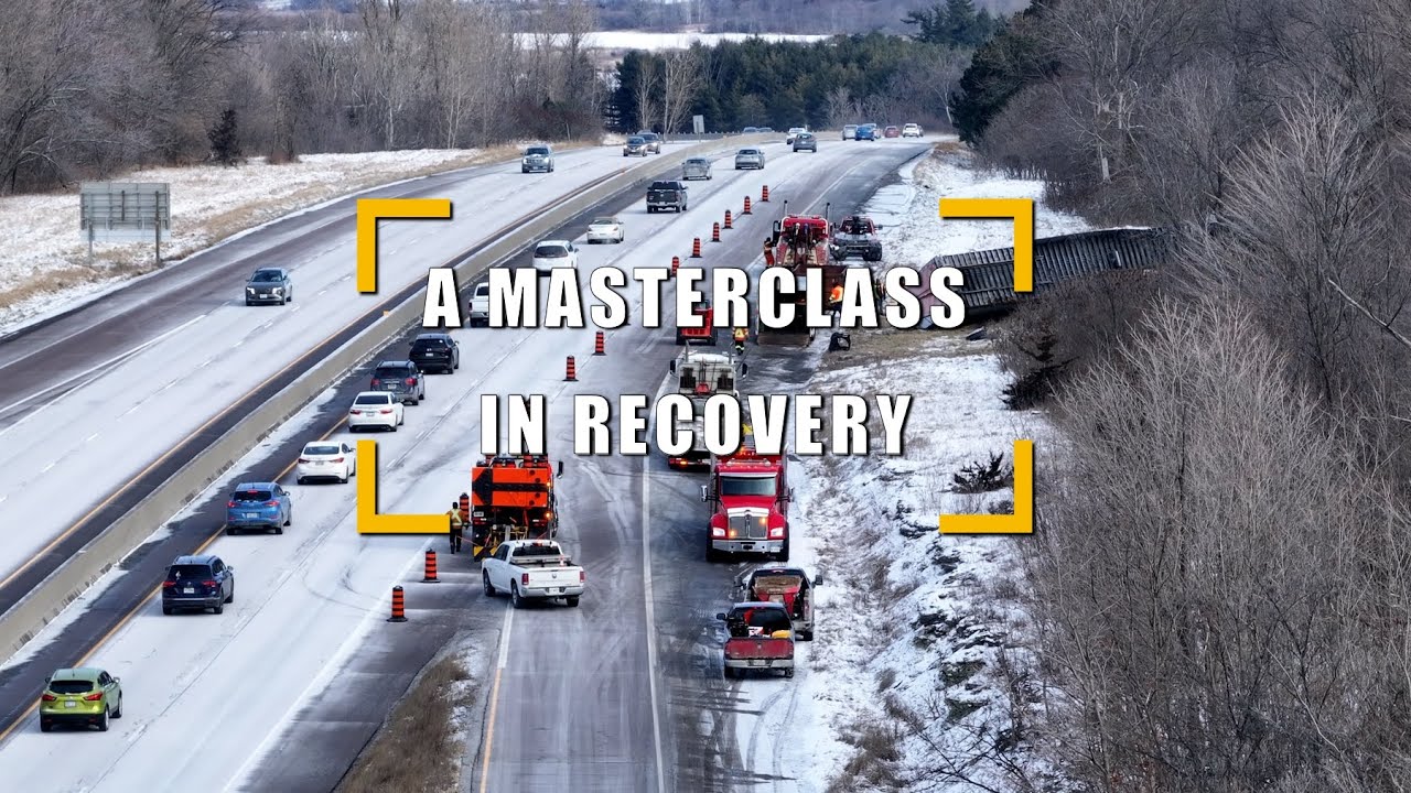 A Masterclass in Recovery - Pat Rogers Towing Team tackle a wreck on Hwy 401   4K