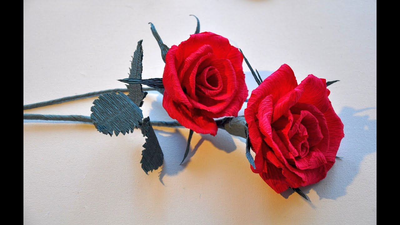 Róża z bibuły krok po kroku # Kwiaty z bibuły # Crepe paper rose DIY