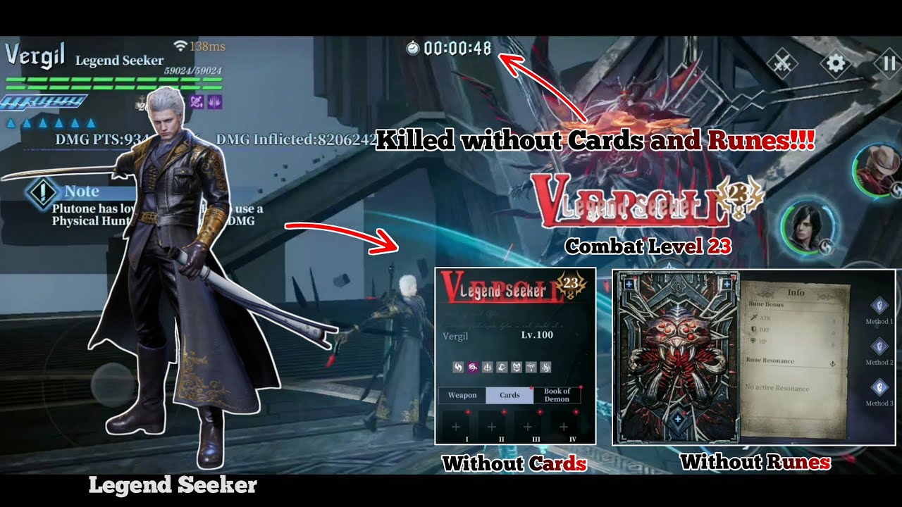 Legend Seeker Still Alive Without Cards & Runes Set | Devil May Cry: Peak of Combat | Asia