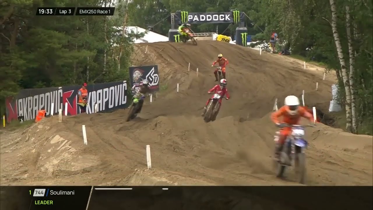 Valin push hard in the sand against Lata in EMX250 Race 1 | MXGP of Flanders 2024