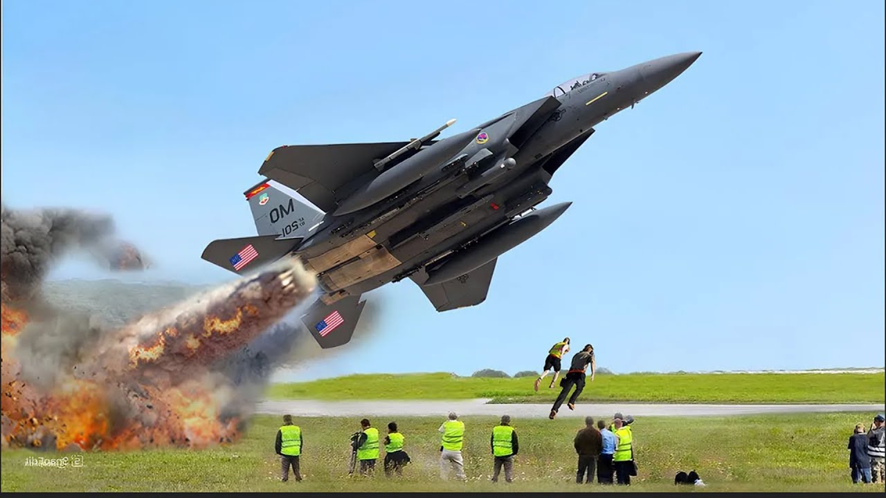 US F 15 Pilot Performs Emergency Takeoff from Air Base at High Speed!