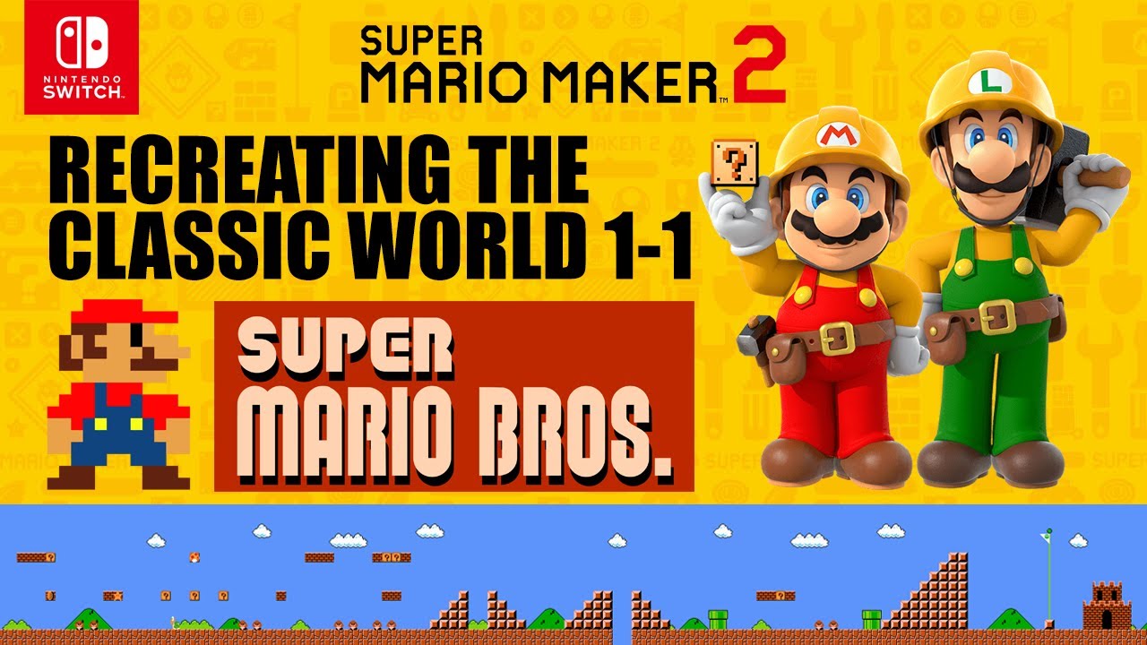 Recreating World 1-1 from Super Mario Bros. Classic in Super Mario Maker 2
