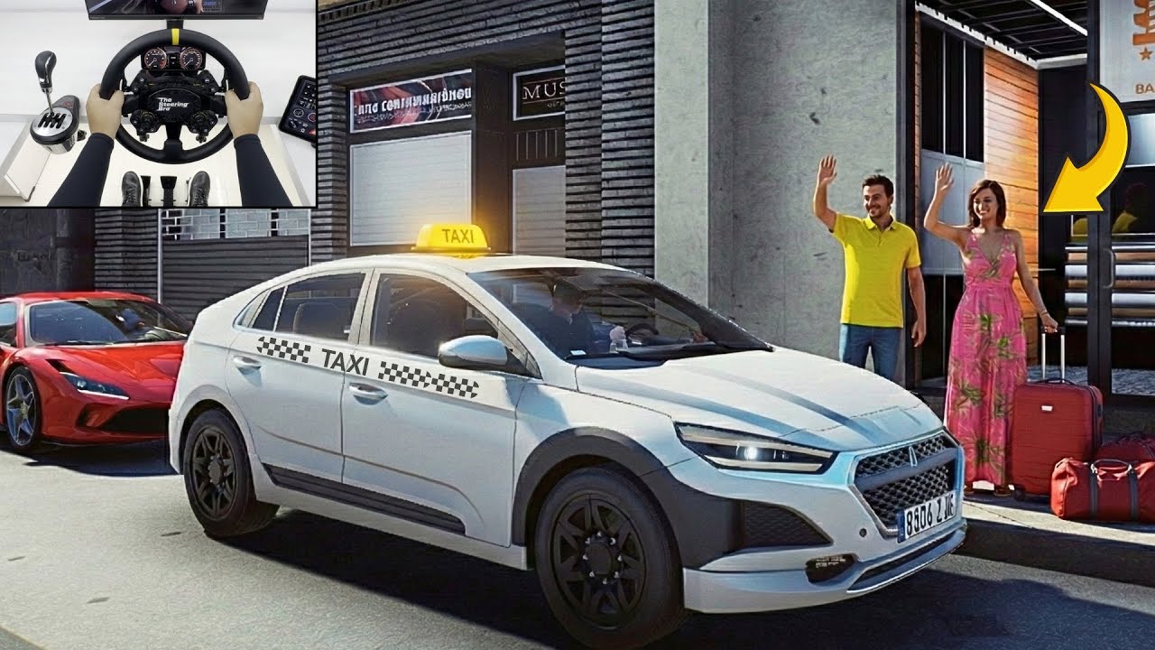 Taxi Life - Relaxing Taxi Driving Through the City Streets | Steering Wheel Gameplay
