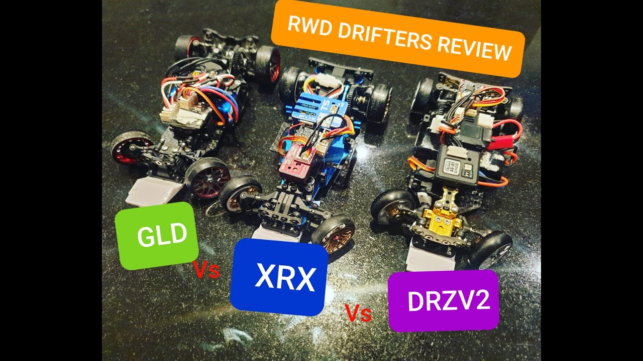 Garage RC presents .....XRX vs GLD vs DRZV2 ...RWD mini rc drifters Review