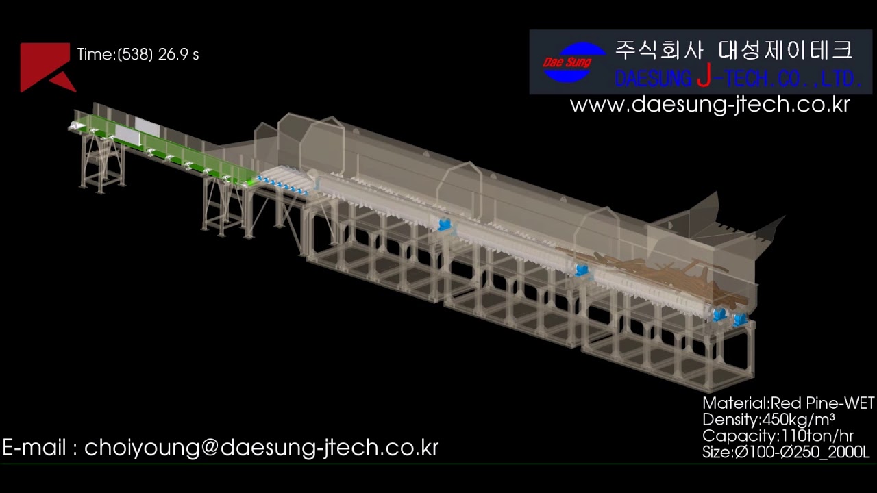 Rotor Debarker System-Rocky DEM simulation-daesung-jtech