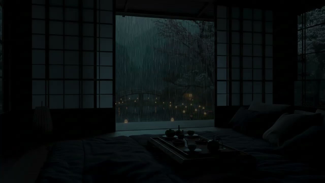 Soft Spring Rainfall at Midnight 🌙 Cozy Night Ambience for Restful Sleep