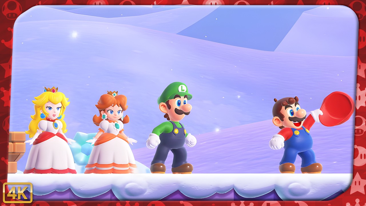 Super Mario Bros. Wonder ⁴ᴷ World 2: Fluff Puff Peaks (All Wonder Seeds & 10-flower coins) 4-Player