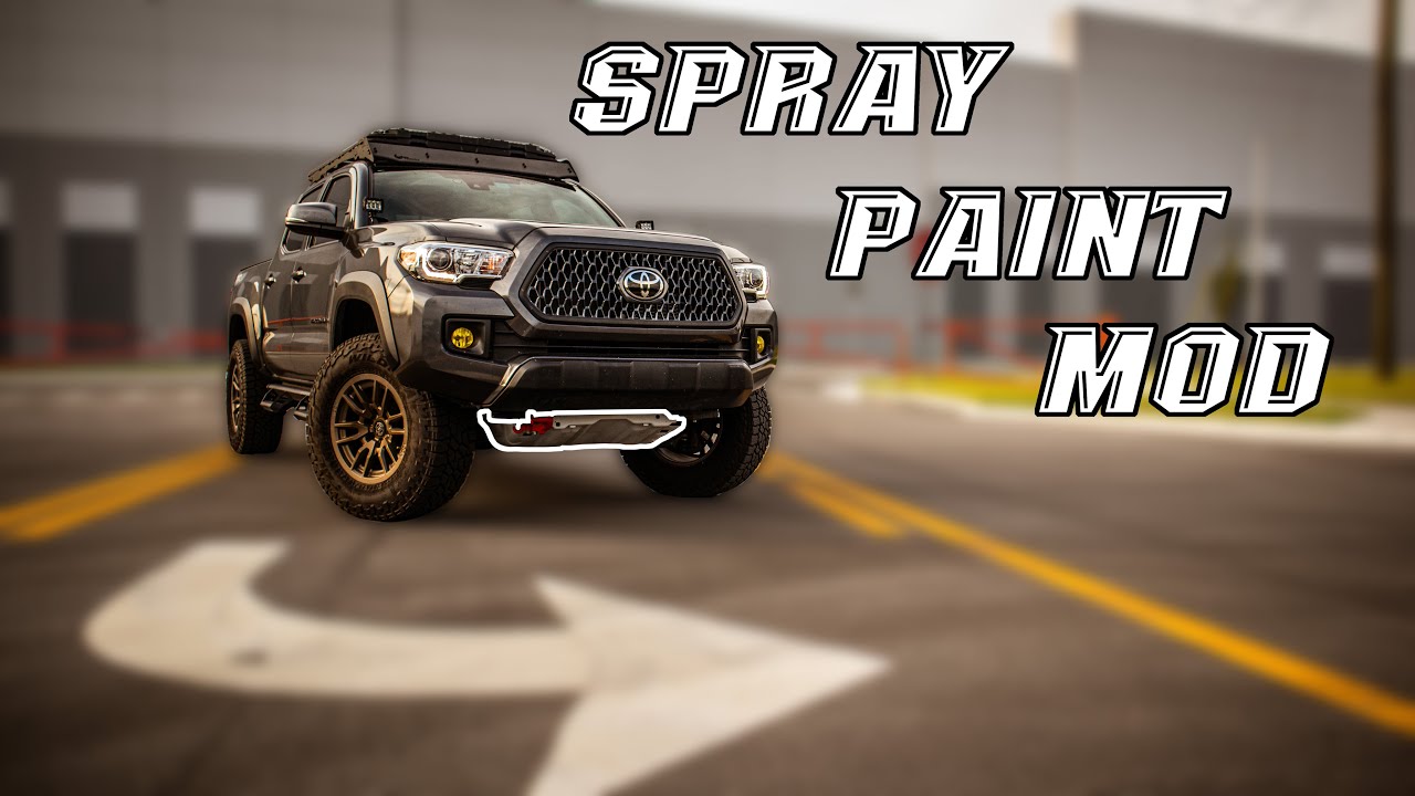 Spray Painting My Tow Hook & Skid Plate - Cheap Tacoma Spray Paint Mod | 3rd Gen Tacoma