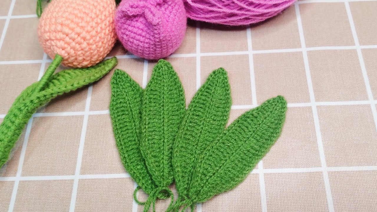 Hojitas de tulipán a crochet sin alambre /fácil