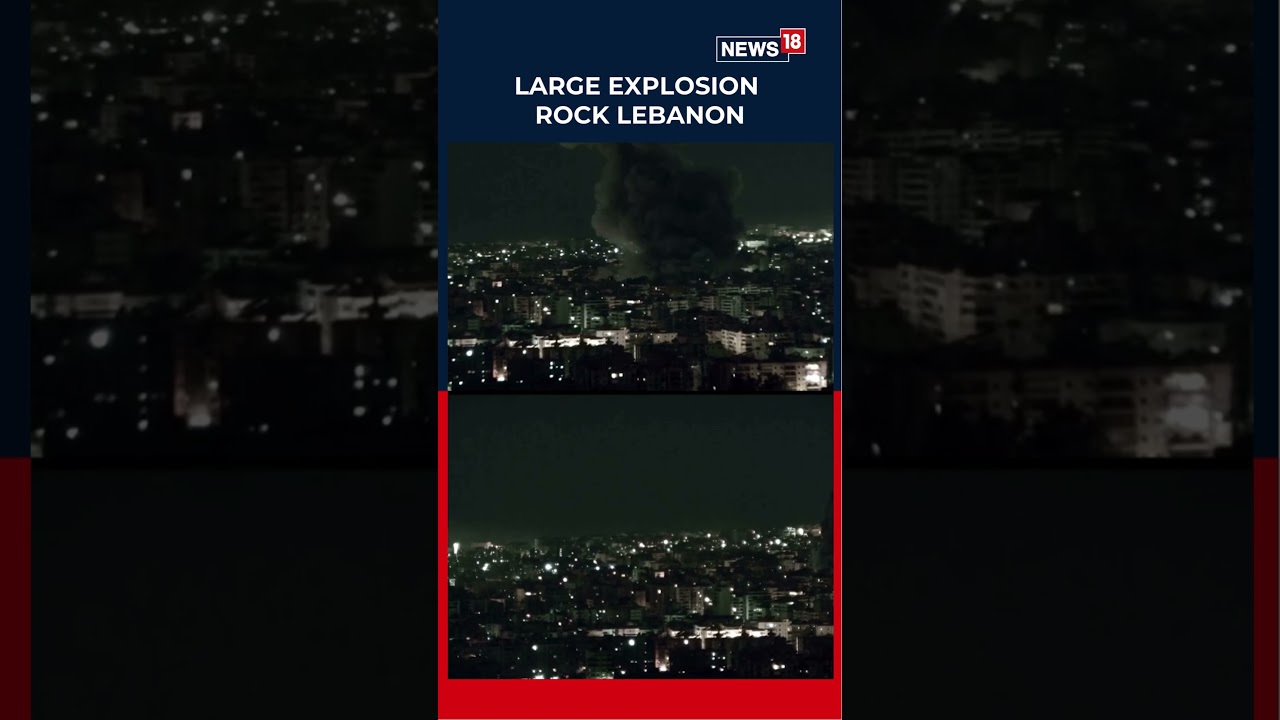 Large Explosion And Anti-Rocket Missiles Seen Firing In Baabda, Lebanon  N18S