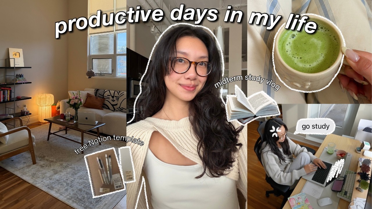 productive vlog 📓 college days in my life, how i study for exams & cozy reset routine