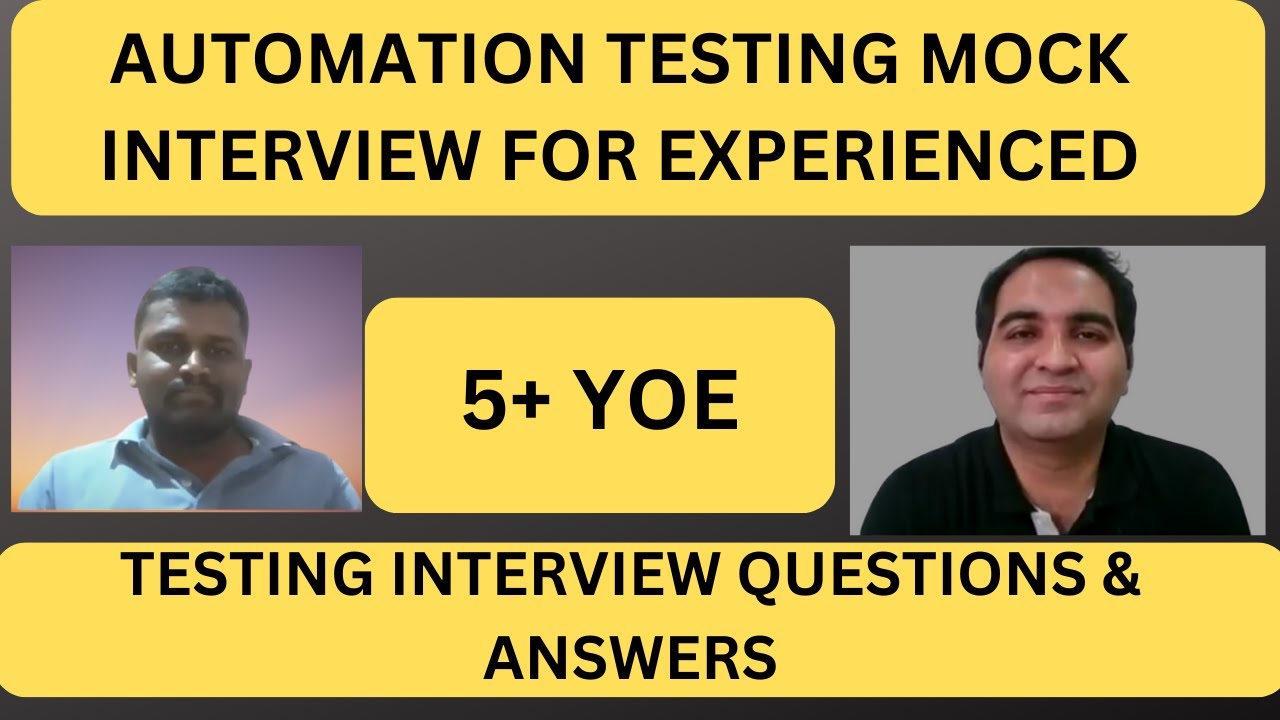 Software Testing Mock Interview| Automation Testing Interview| RD Automation Learning