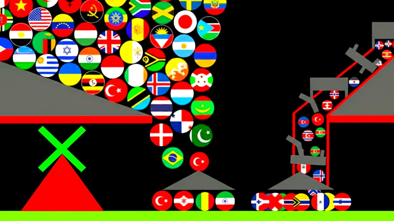 20 Countries Marble race In Algodoo