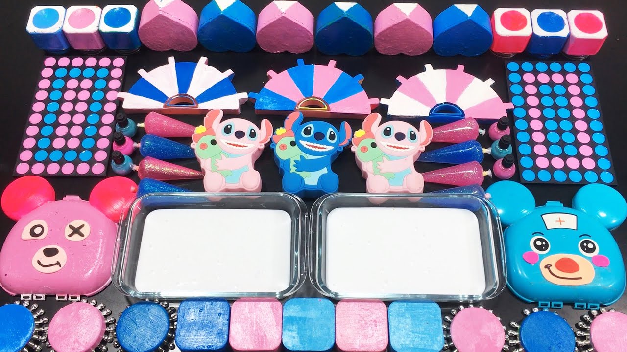 GALAXY STITCH Slime !!! Mixing Random Things Into GLOSSY Slime !! ASMR Cocomelon slime