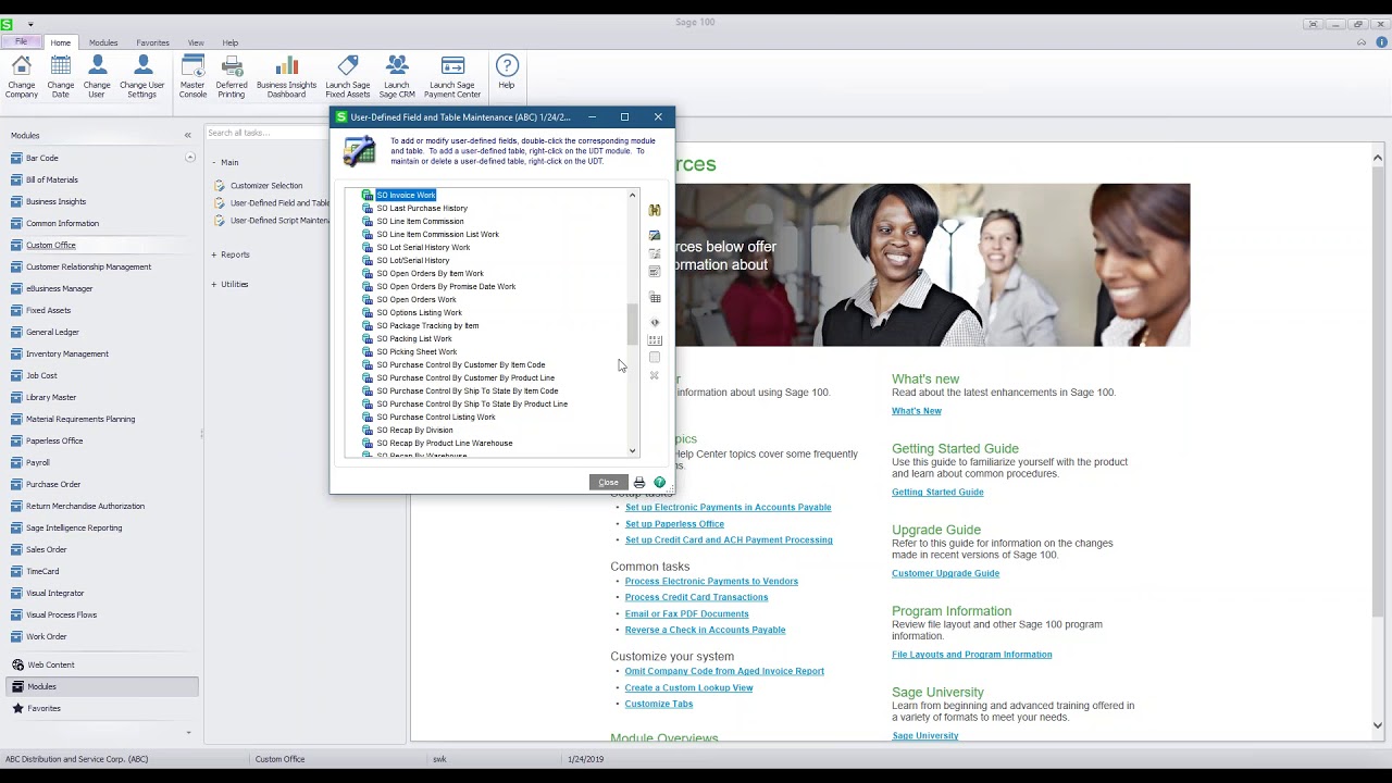 Sage 100 Customizer and Scripting Walk Through