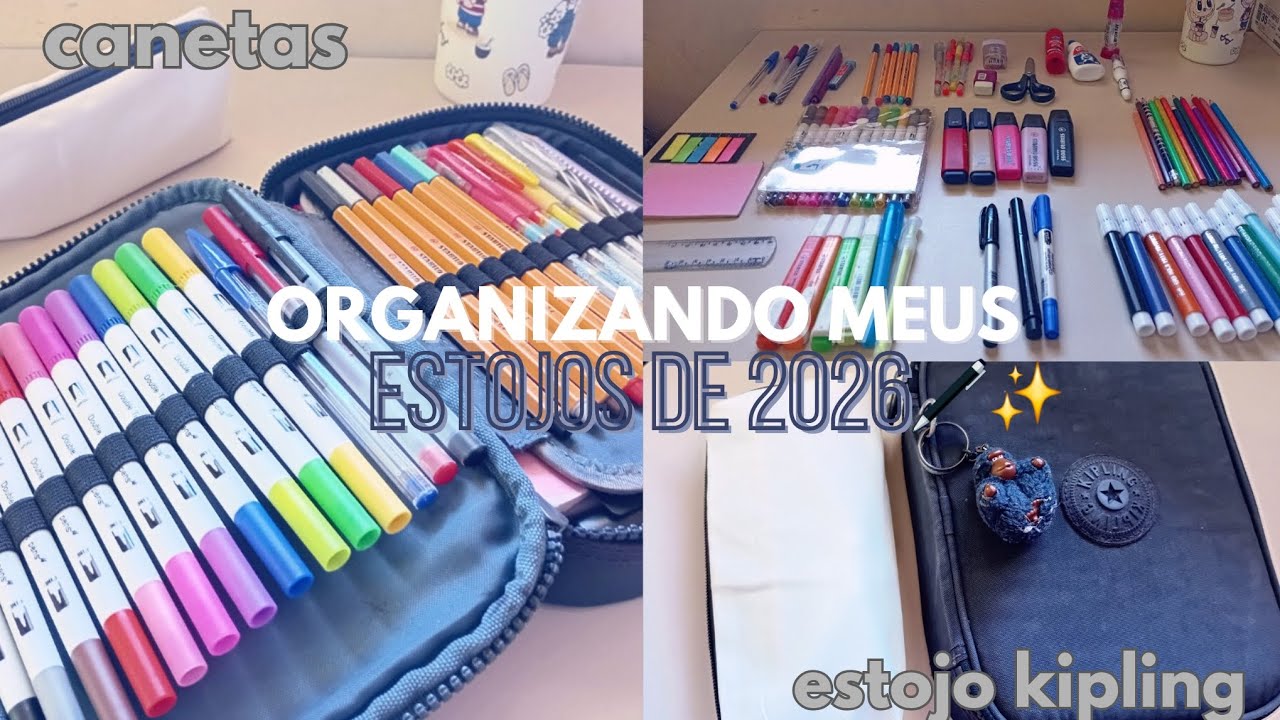 ORGANIZANDO MEU ESTOJO ESCOLAR DE 2026! ✨️🖊🎒