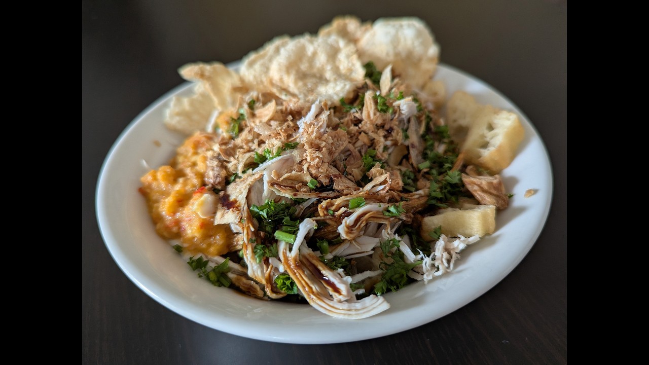 Flavourful Indonesian Chicken Congee Street Food