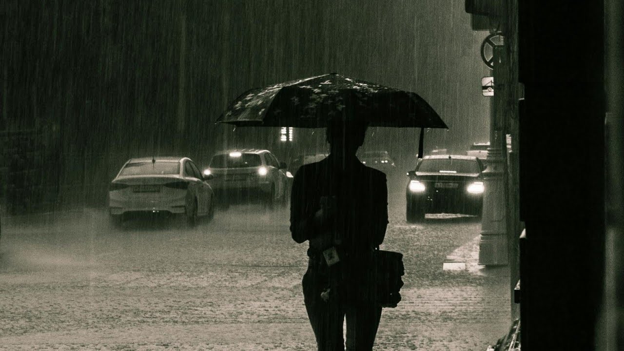 Heavy Rain with Distant Thunder 🌧️ | Black Screen | 1 Hour