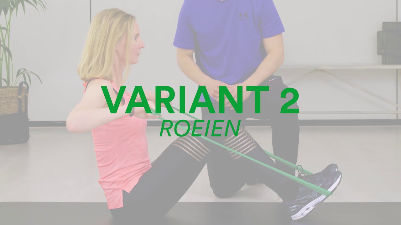 Roeien met elastische oefenband